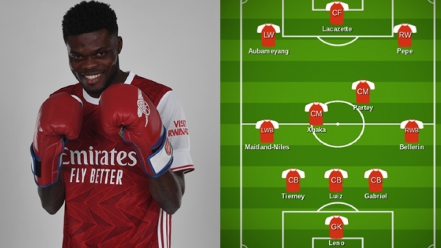 Đội hình dự kiến của Arsenal trước Leicester: Thomas Partey "gánh" tuyến giữa